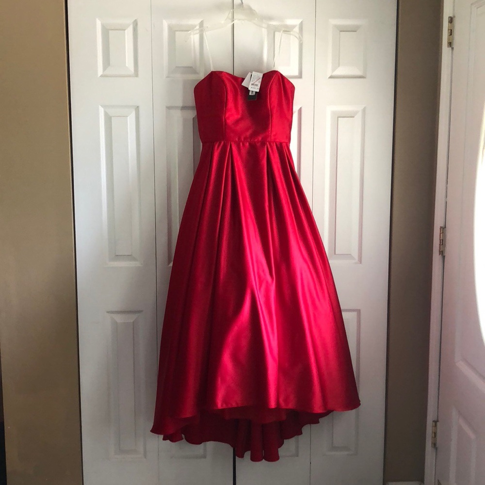 Strapless Red Satin Dress PRICE NEGOTIABLE